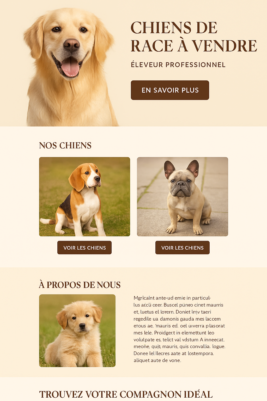 Exemple site vitrine — Chien